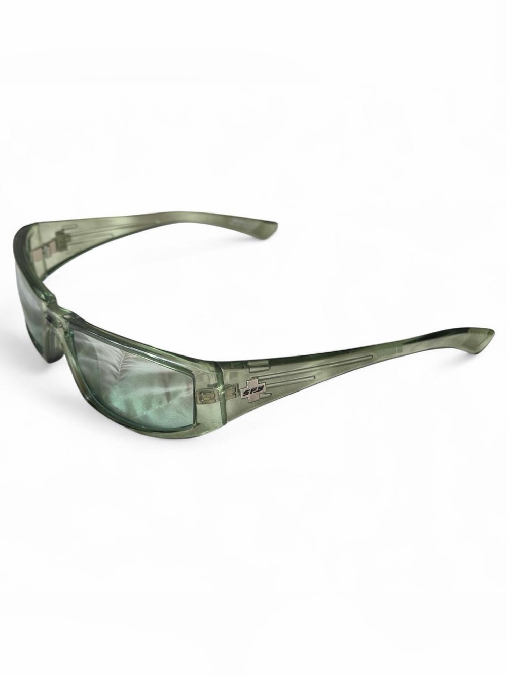 Spy Vintage Sunglasses Clint Rare Green Clear Frames Gradient Mirror Lens Italy